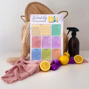 Laminated Weekly Cleaning Schedule Poster, Dry Erase White Board, Chore Chart, Cleaning Checklist, Cleaning Chart, Home Schedule, Planner
